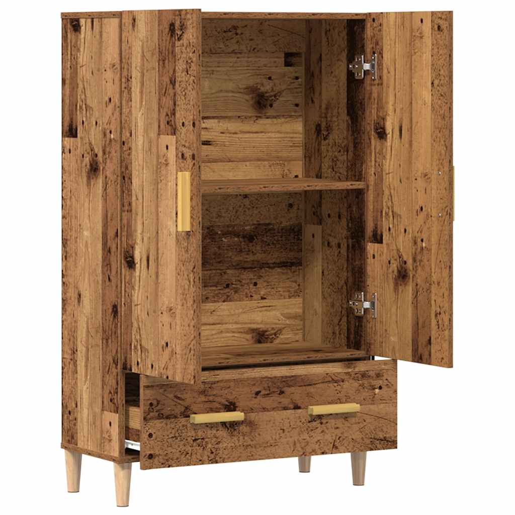 Buffet haut vieux bois 70x31x115 cm bois d'ingénierie - XIOS