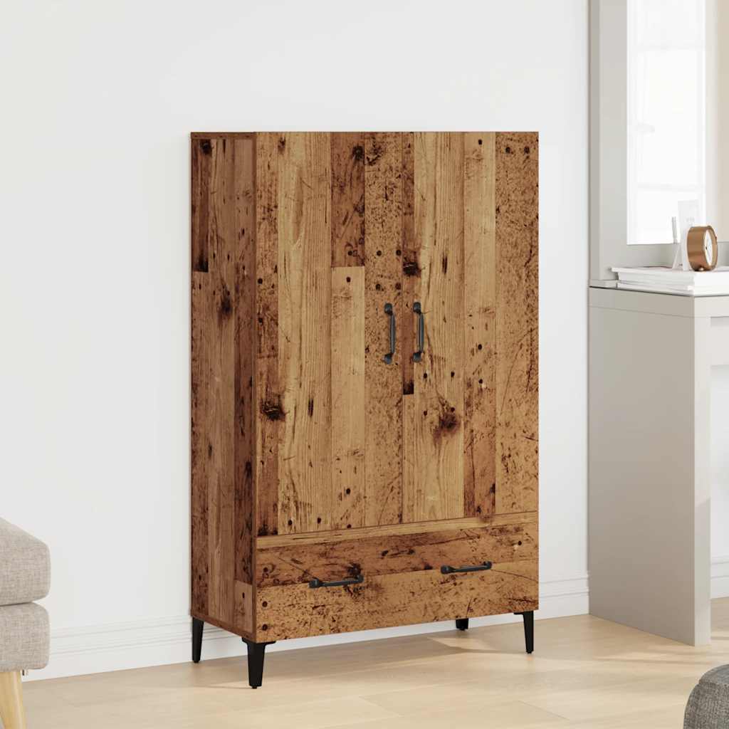 Buffet haut vieux bois 70x31x115 cm bois d'ingénierie - XIOS