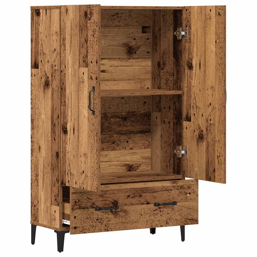 Buffet haut vieux bois 70x31x115 cm bois d'ingénierie - XIOS