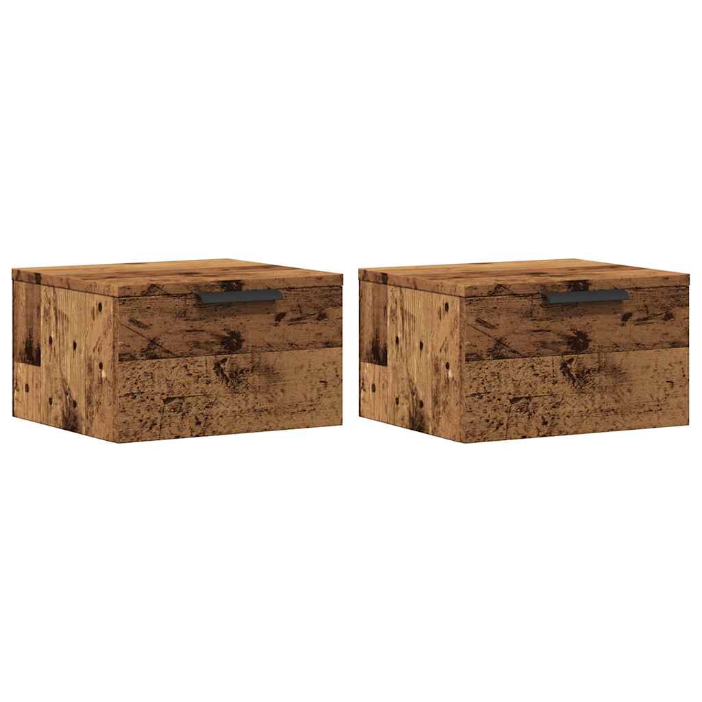 Tables de chevet murales 2 pcs vieux bois 34x30x20 cm - XIOS