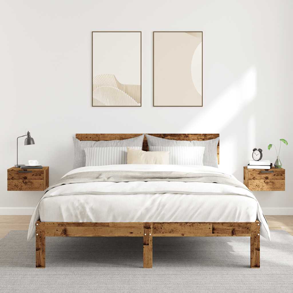 Tables de chevet murales 2 pcs vieux bois 34x30x20 cm - XIOS