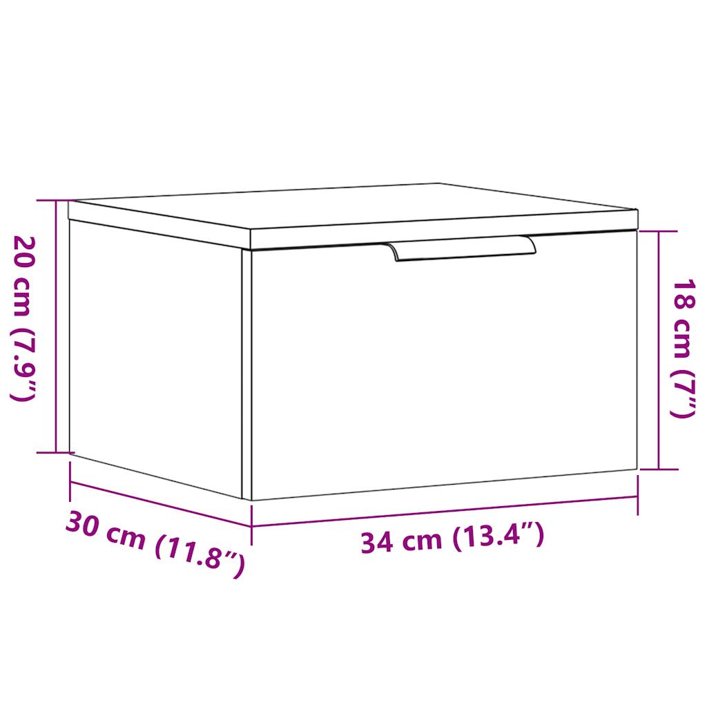 Tables de chevet murales 2 pcs vieux bois 34x30x20 cm - XIOS