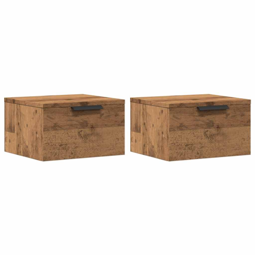 Tables de chevet murales 2 pcs chêne artisanal 34x30x20 cm - XIOS