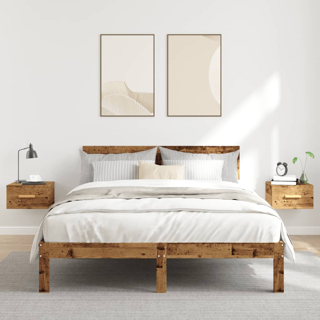Tables de chevet murales 2 pcs vieux bois 35x35x20 cm - XIOS