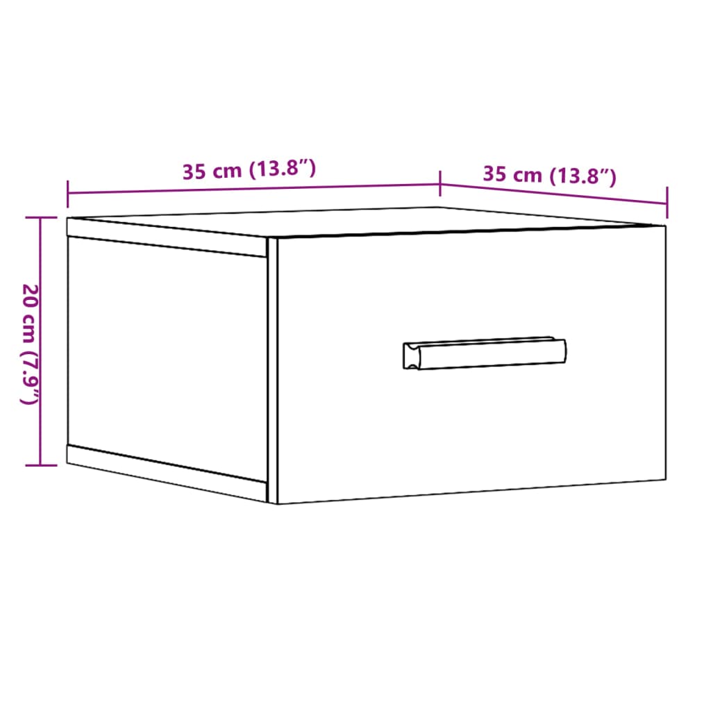 Tables de chevet murales 2 pcs vieux bois 35x35x20 cm - XIOS