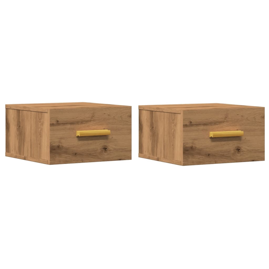 Tables de chevet murales 2 pcs chêne artisanal 35x35x20 cm - XIOS