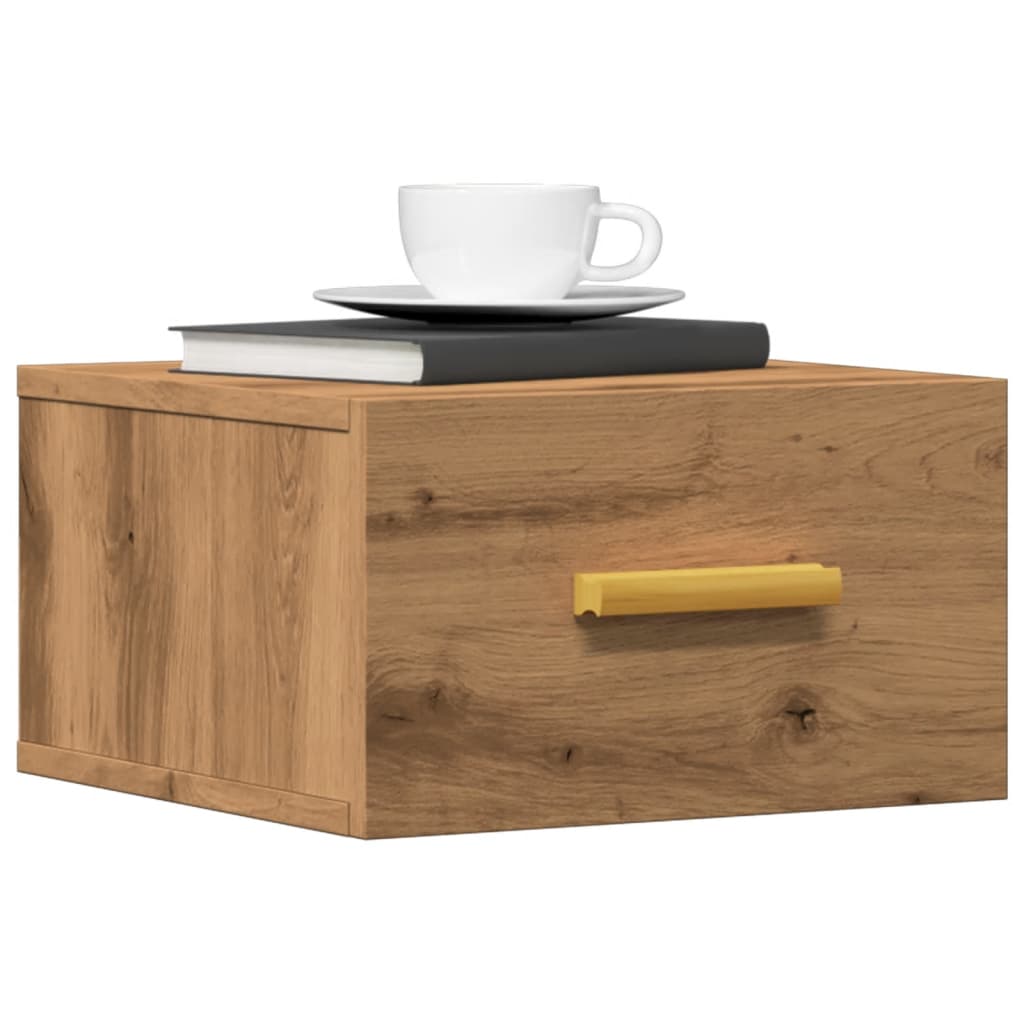 Tables de chevet murales 2 pcs chêne artisanal 35x35x20 cm - XIOS