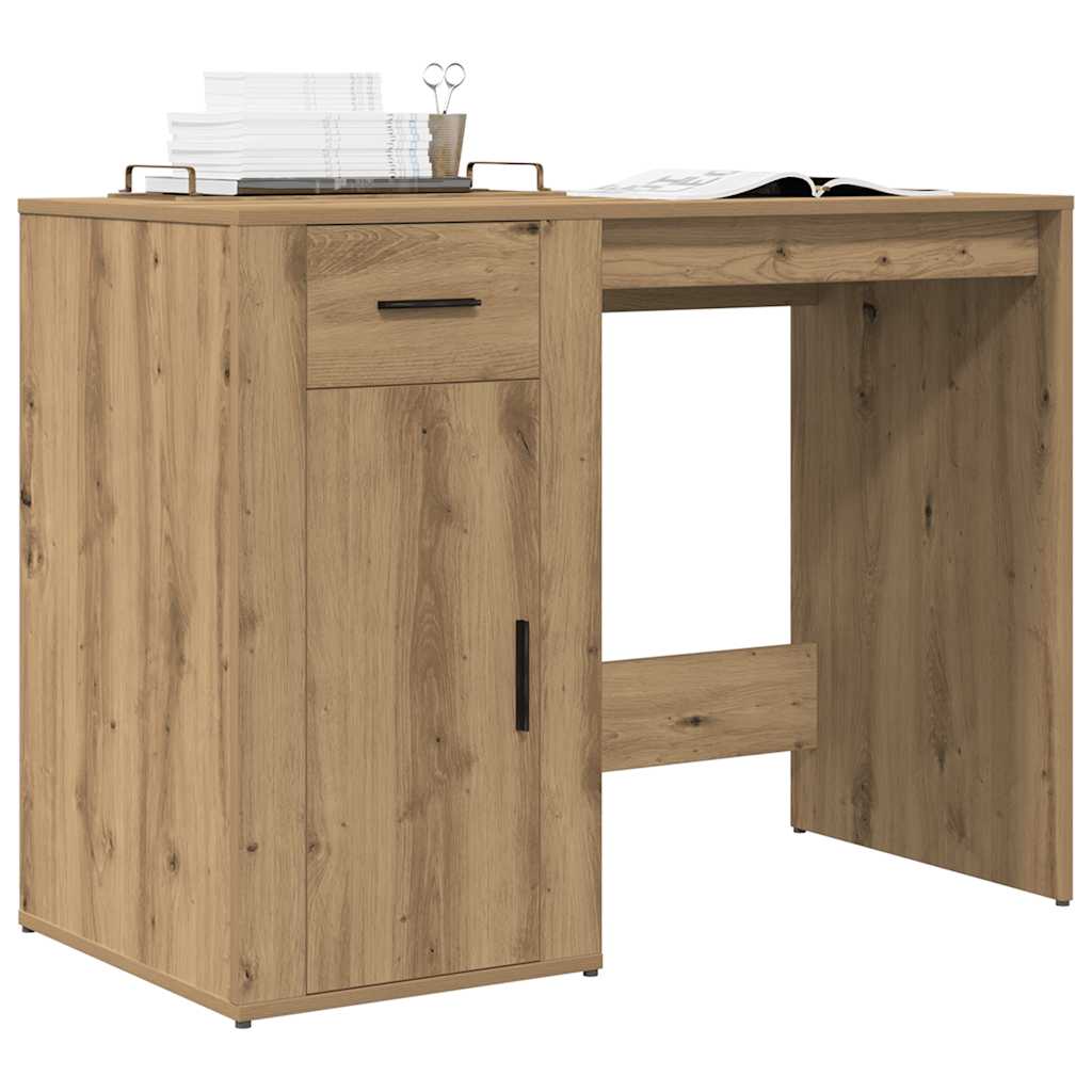 Bureau chêne artisanal 100x49x75 cm bois d'ingénierie - XIOS