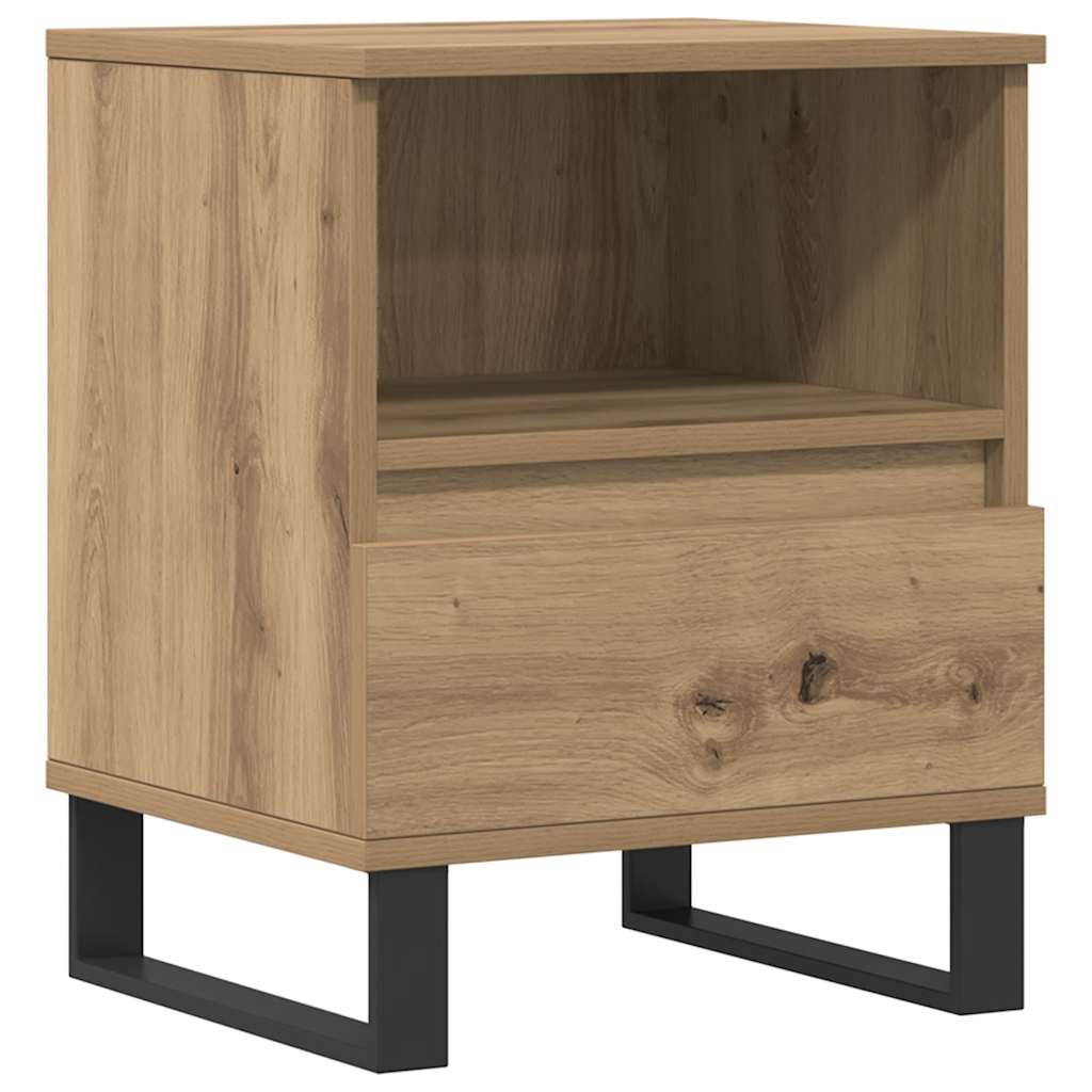 Table de chevet chêne artisanal 40x35x50 cm bois d’ingénierie - XIOS