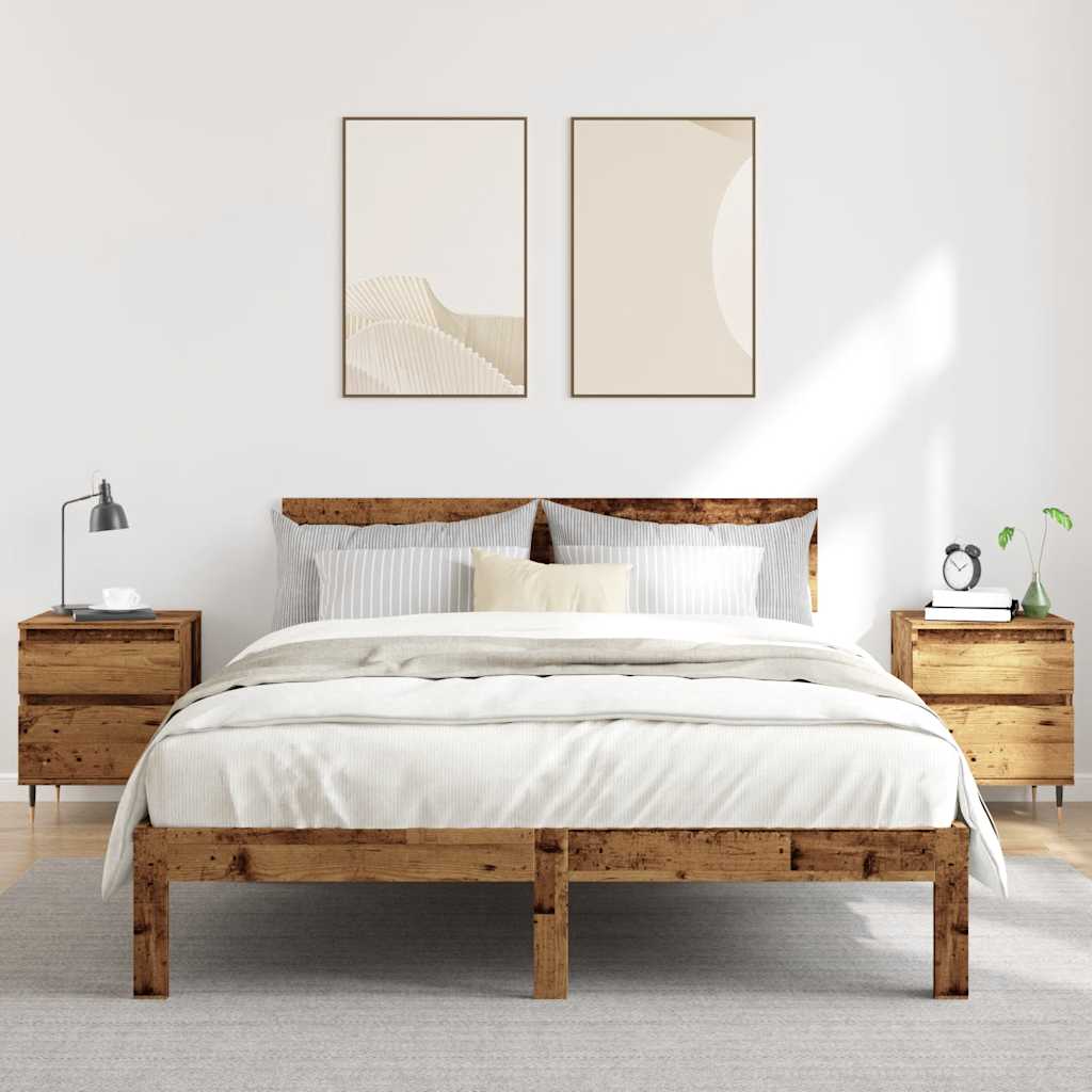 Tables de chevet 2 pcs vieux bois 40x35x50 cm bois d’ingénierie - XIOS