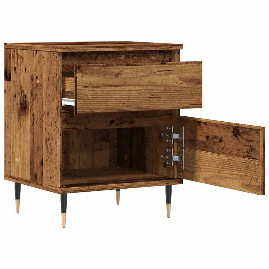 Tables de chevet 2 pcs vieux bois 40x35x50 cm bois d’ingénierie - XIOS