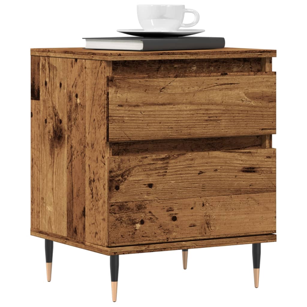 Tables de chevet 2 pcs vieux bois 40x35x50 cm bois d’ingénierie - XIOS