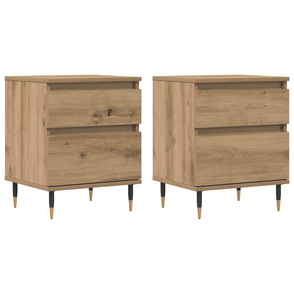 Tables de chevet 2 pcs chêne artisanal 40x35x50 cm - XIOS