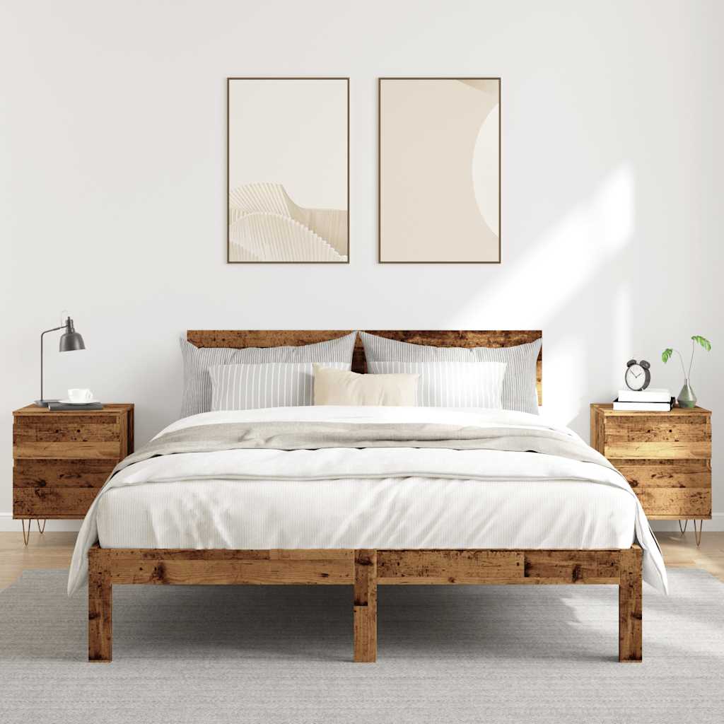 Tables de chevet 2 pcs vieux bois 40x35x50 cm bois d’ingénierie - XIOS