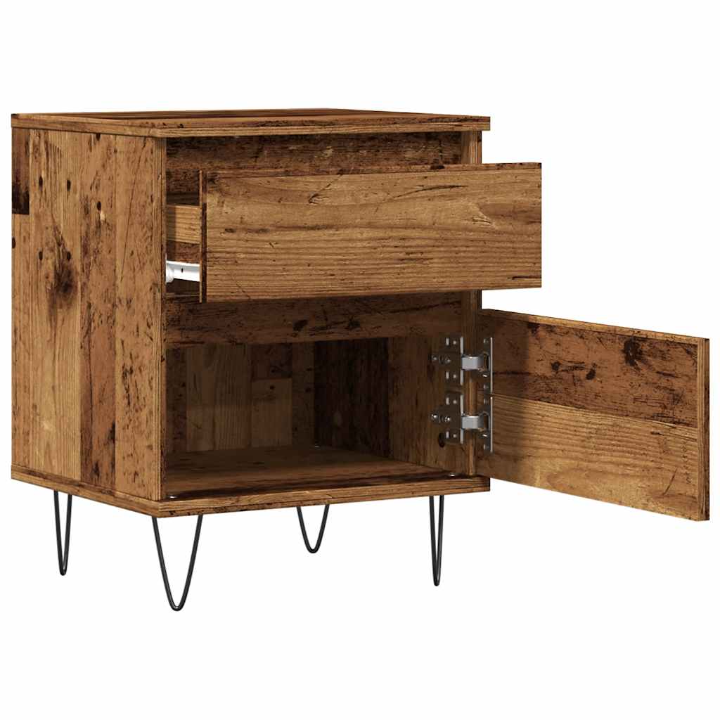 Tables de chevet 2 pcs vieux bois 40x35x50 cm bois d’ingénierie - XIOS