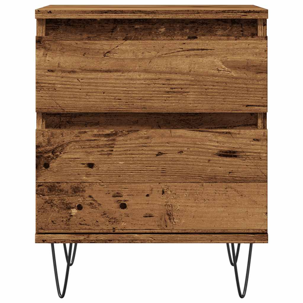Tables de chevet 2 pcs vieux bois 40x35x50 cm bois d’ingénierie - XIOS