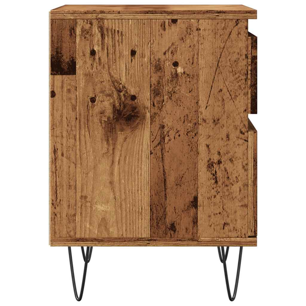Tables de chevet 2 pcs vieux bois 40x35x50 cm bois d’ingénierie - XIOS