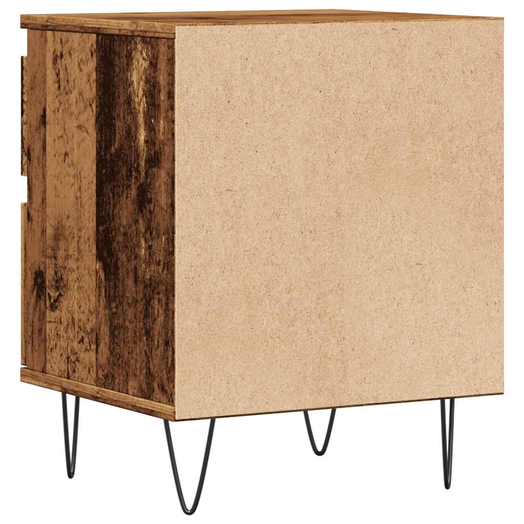 Tables de chevet 2 pcs vieux bois 40x35x50 cm bois d’ingénierie - XIOS