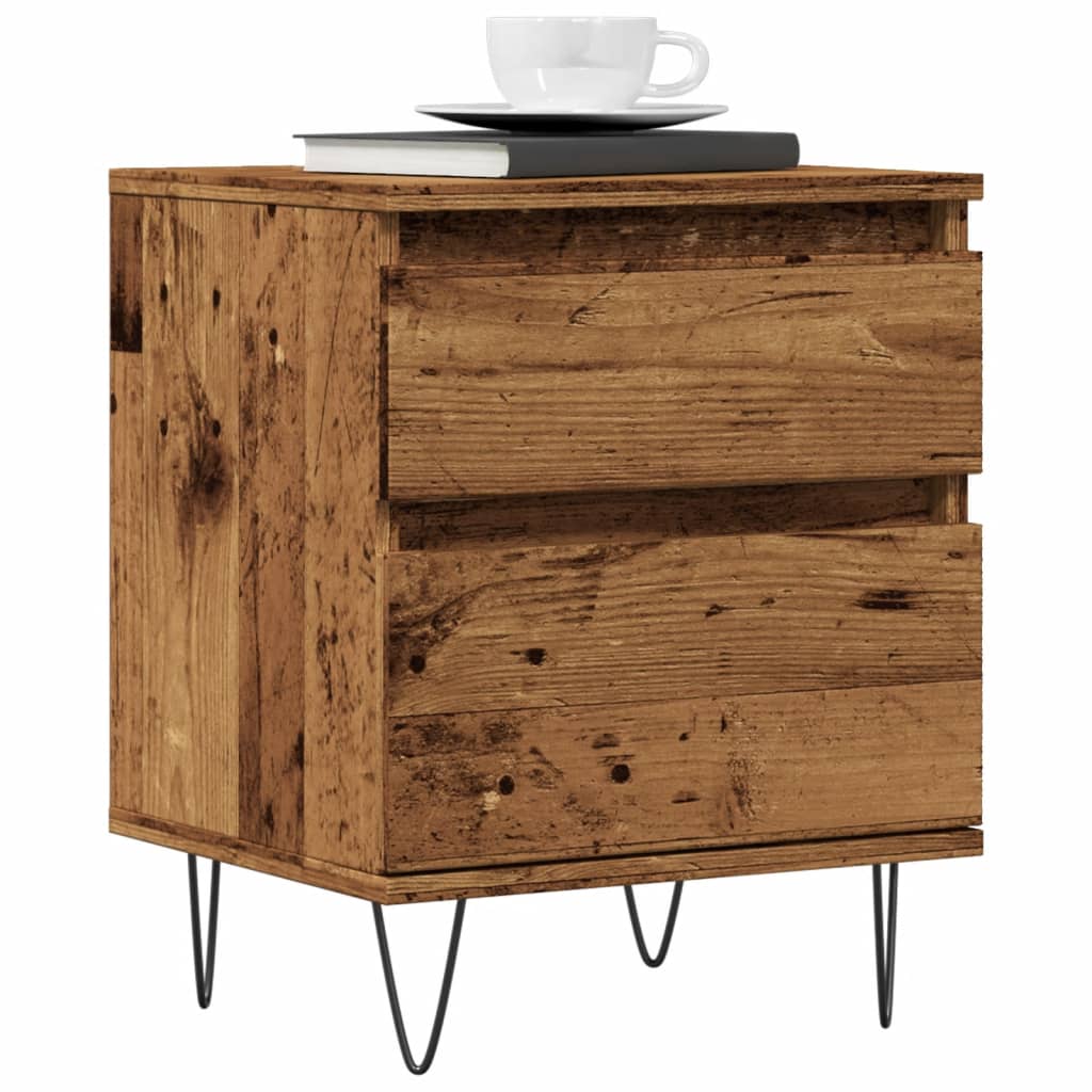 Tables de chevet 2 pcs vieux bois 40x35x50 cm bois d’ingénierie - XIOS