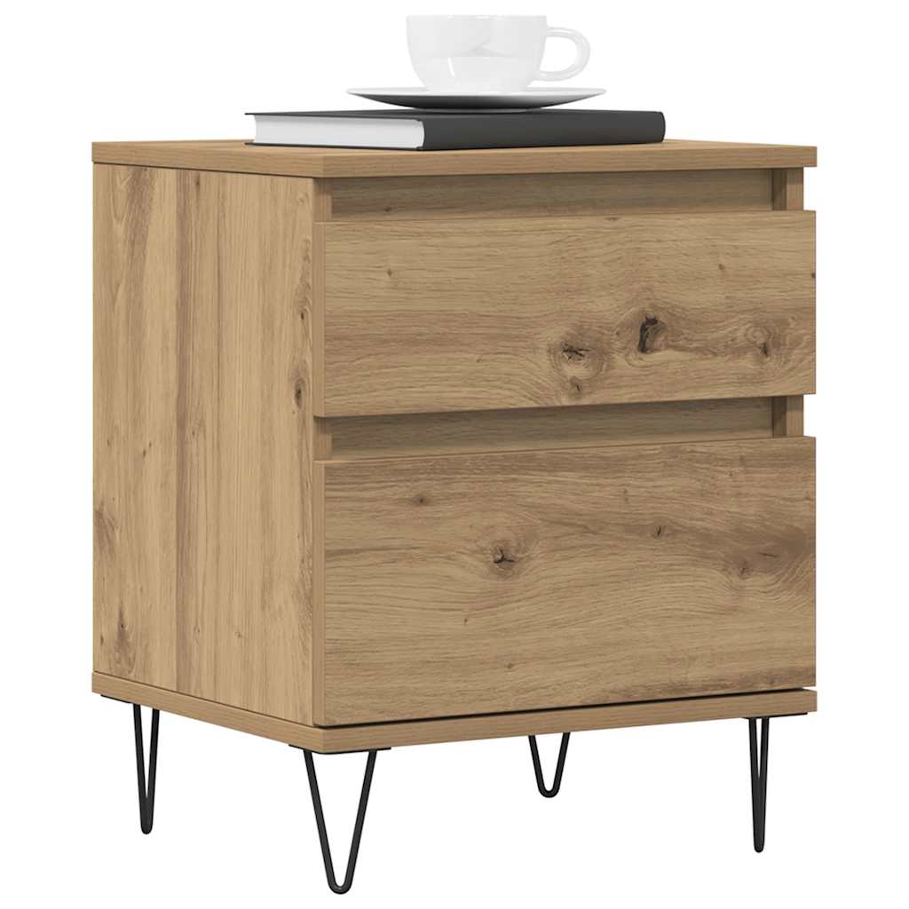 Table de chevet chêne artisanal 40x35x50 cm bois d’ingénierie - XIOS