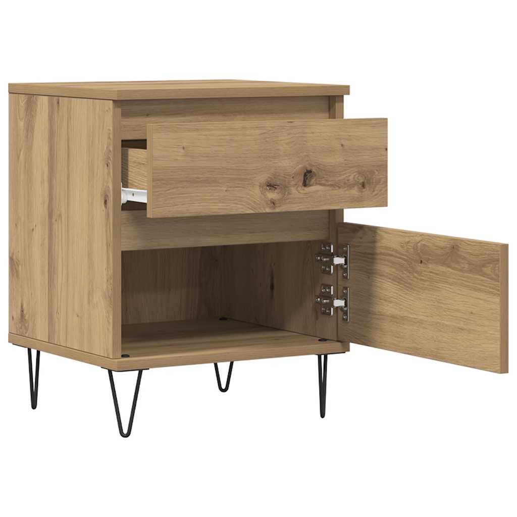 Table de chevet chêne artisanal 40x35x50 cm bois d’ingénierie - XIOS