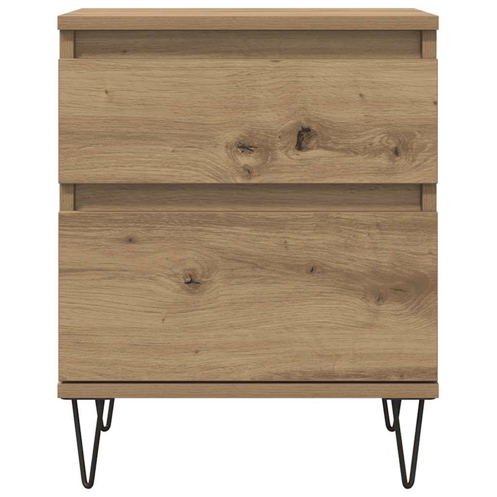 Table de chevet chêne artisanal 40x35x50 cm bois d’ingénierie - XIOS