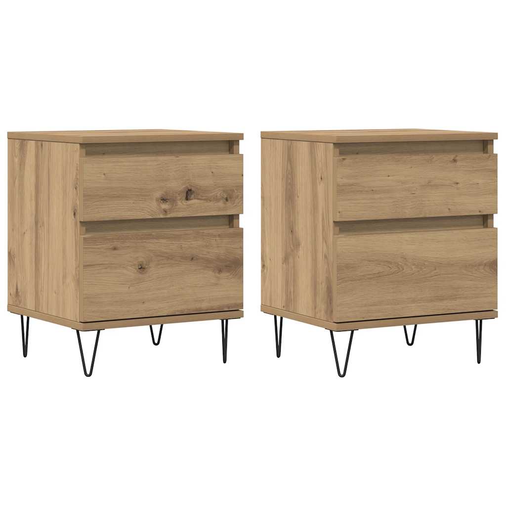 Tables de chevet 2 pcs chêne artisanal 40x35x50 cm - XIOS