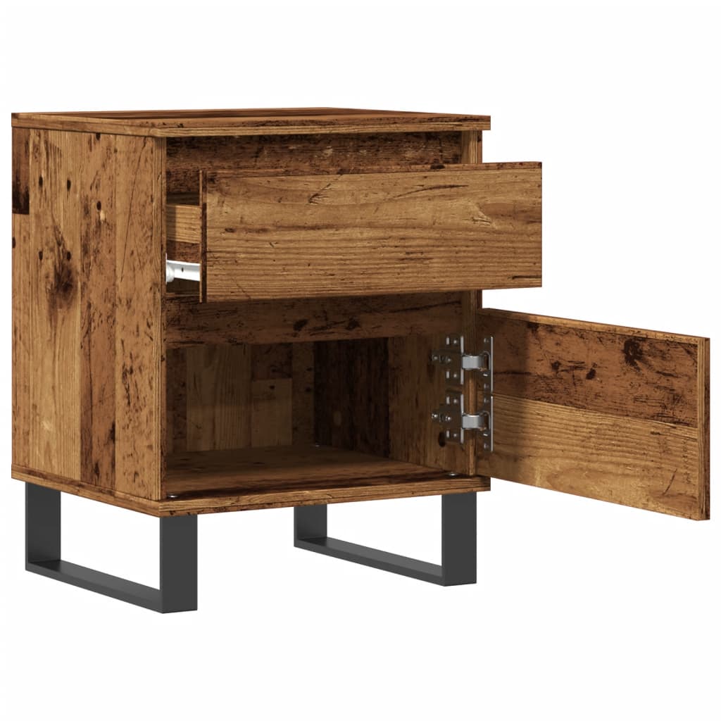 Tables de chevet 2 pcs vieux bois 40x35x50 cm bois d’ingénierie - XIOS