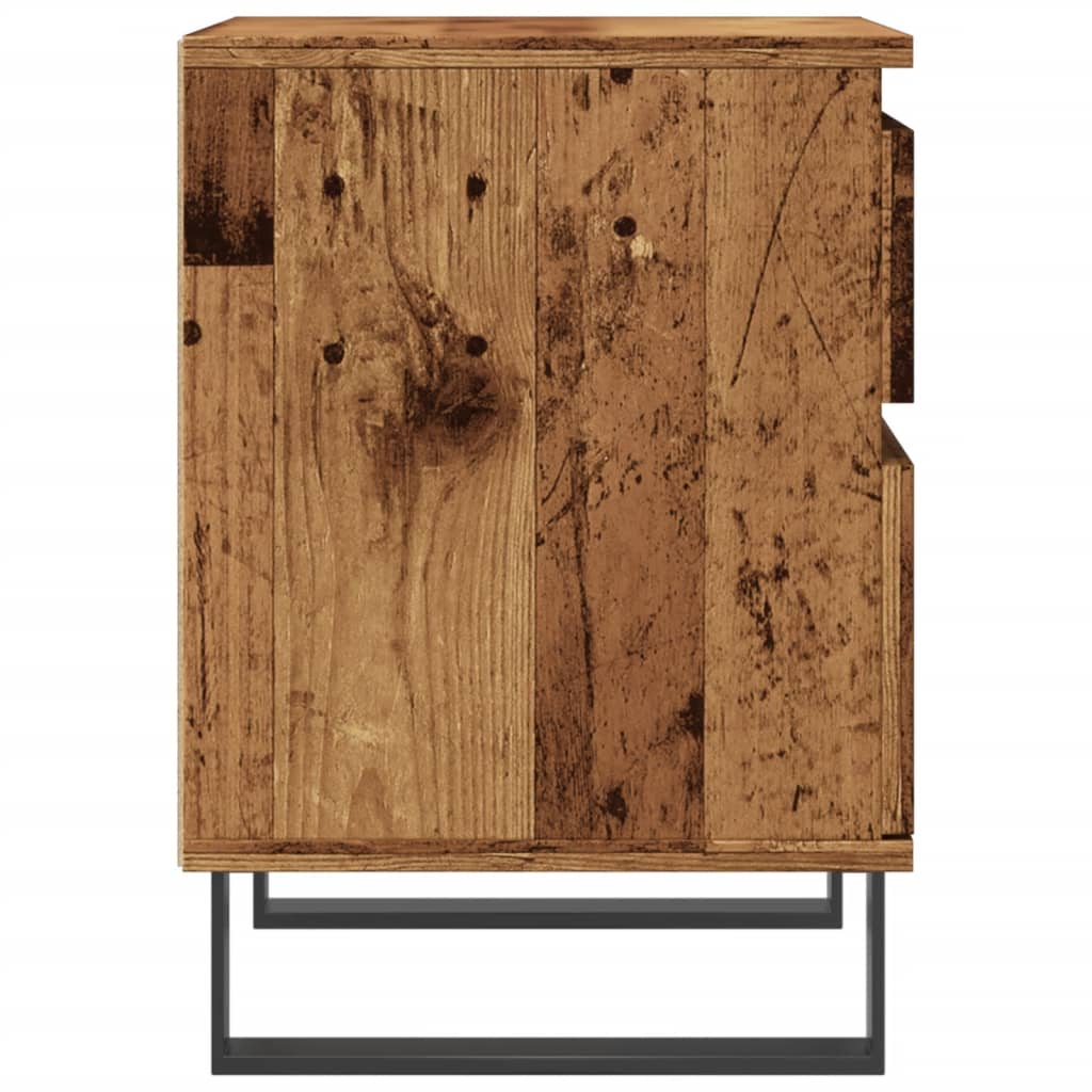 Tables de chevet 2 pcs vieux bois 40x35x50 cm bois d’ingénierie - XIOS