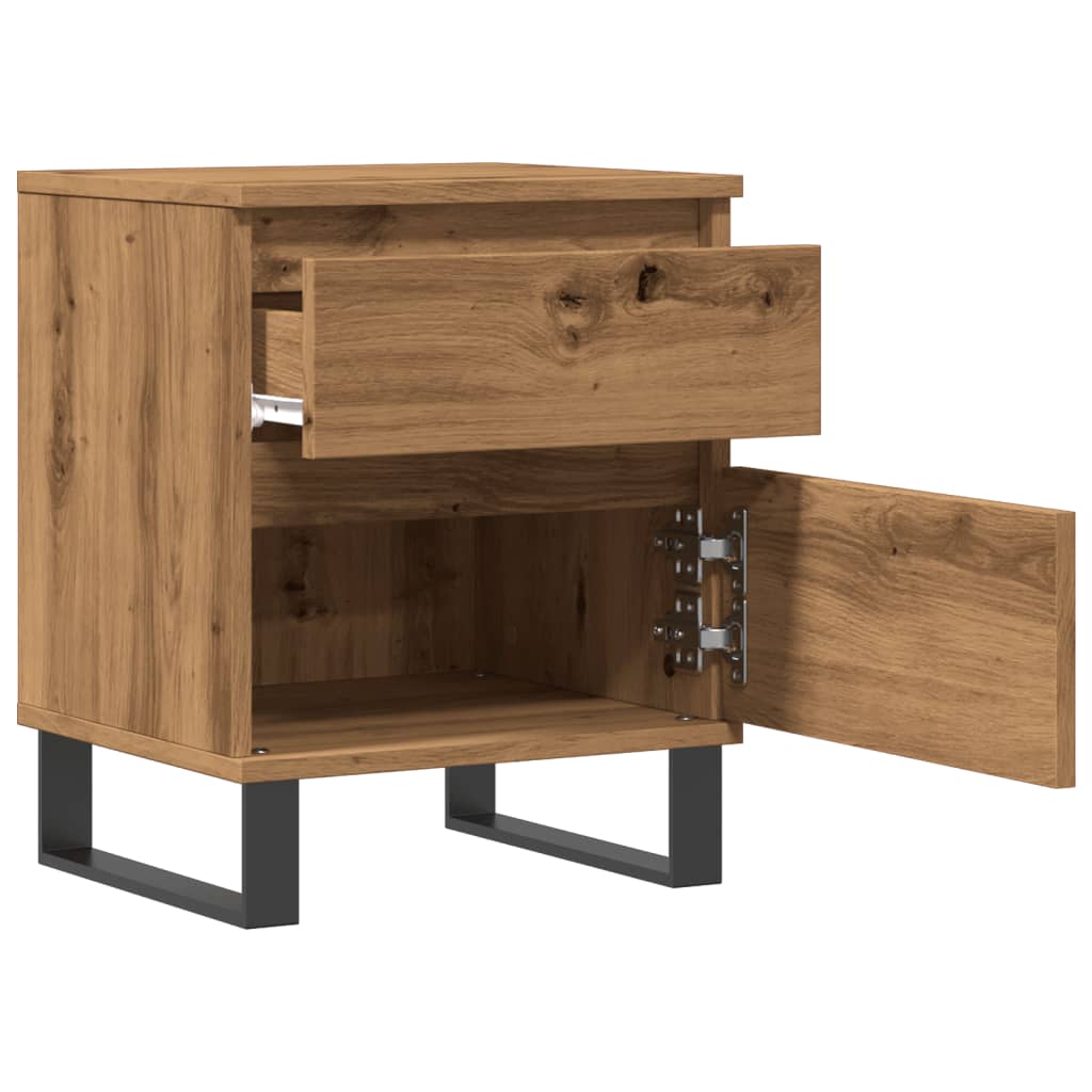 Table de chevet chêne artisanal 40x35x50 cm bois d’ingénierie - XIOS