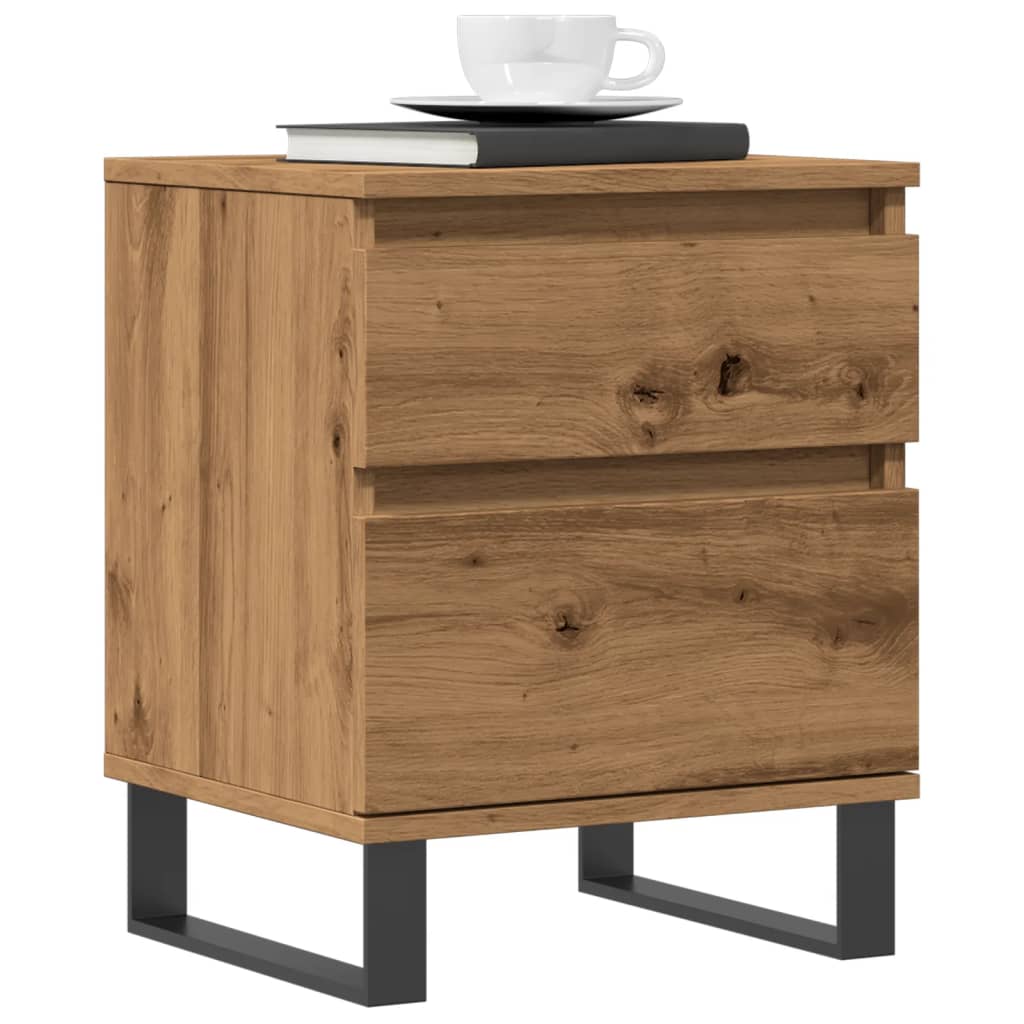 Table de chevet chêne artisanal 40x35x50 cm bois d’ingénierie - XIOS
