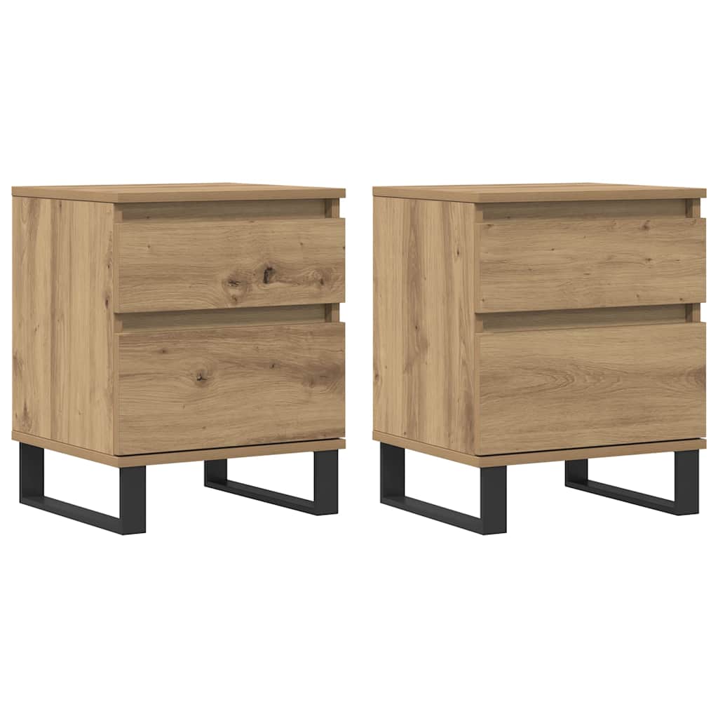 Tables de chevet 2 pcs chêne artisanal 40x35x50 cm - XIOS