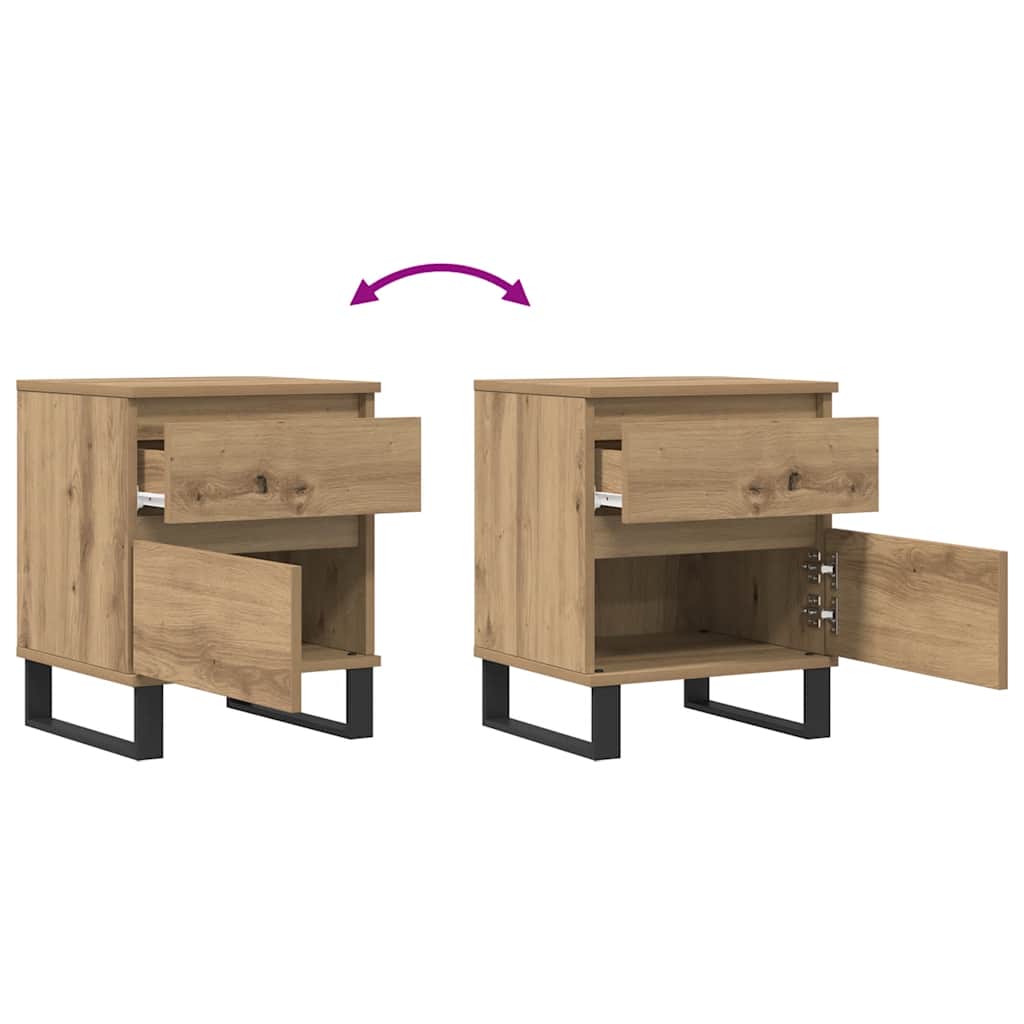 Tables de chevet 2 pcs chêne artisanal 40x35x50 cm - XIOS