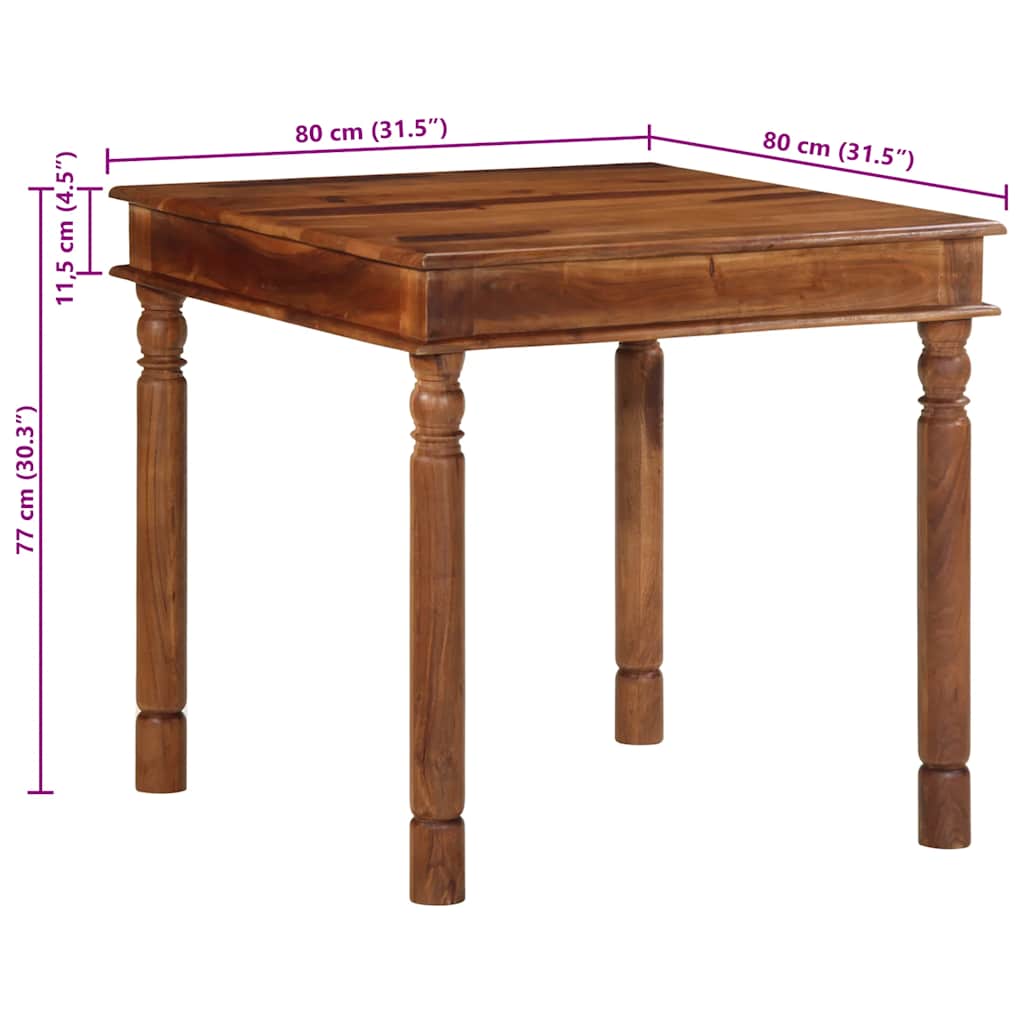 Table à manger 80x80x77 cm bois d'acacia solide - XIOS