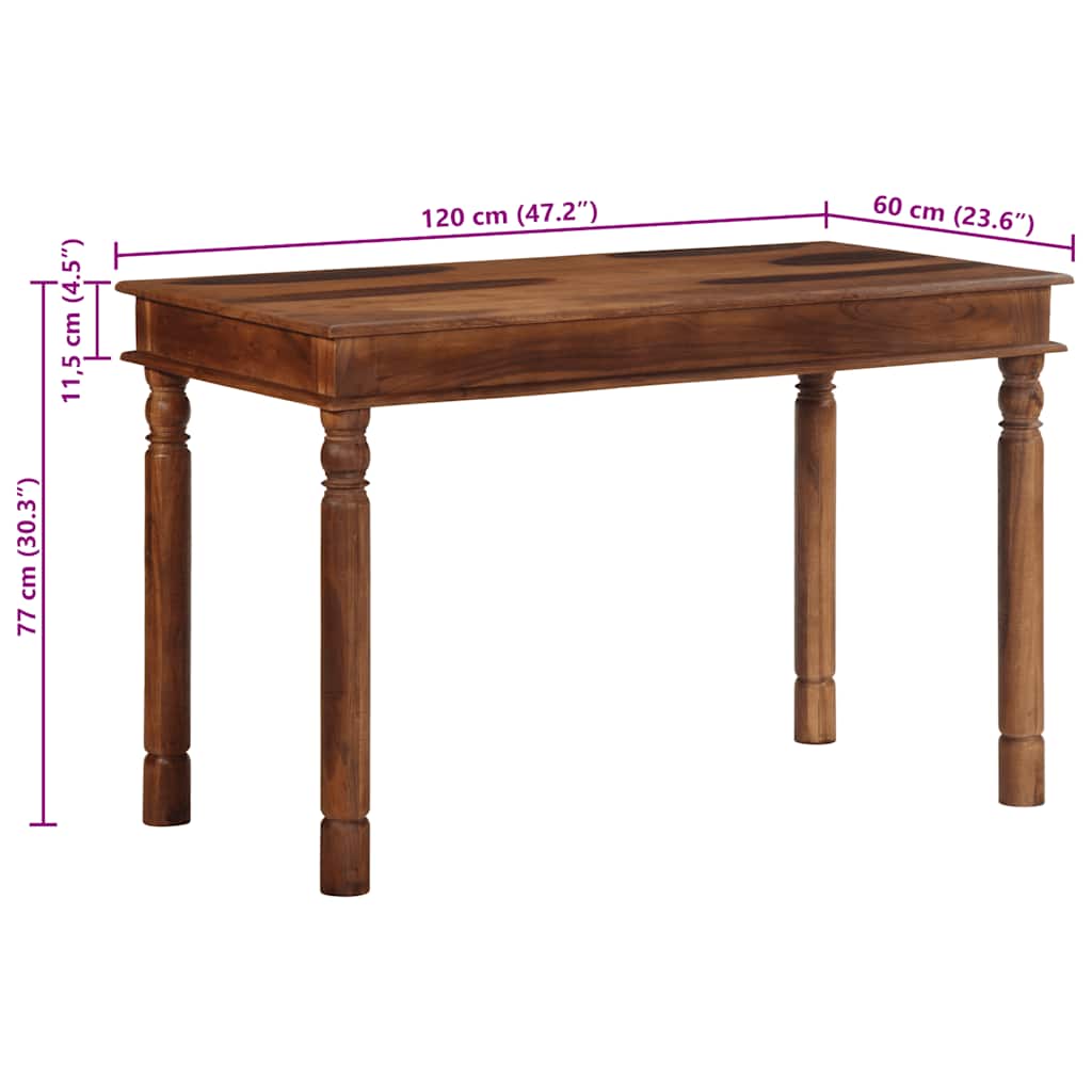 Table à manger 120x60x77 cm bois massif d'acacia - XIOS