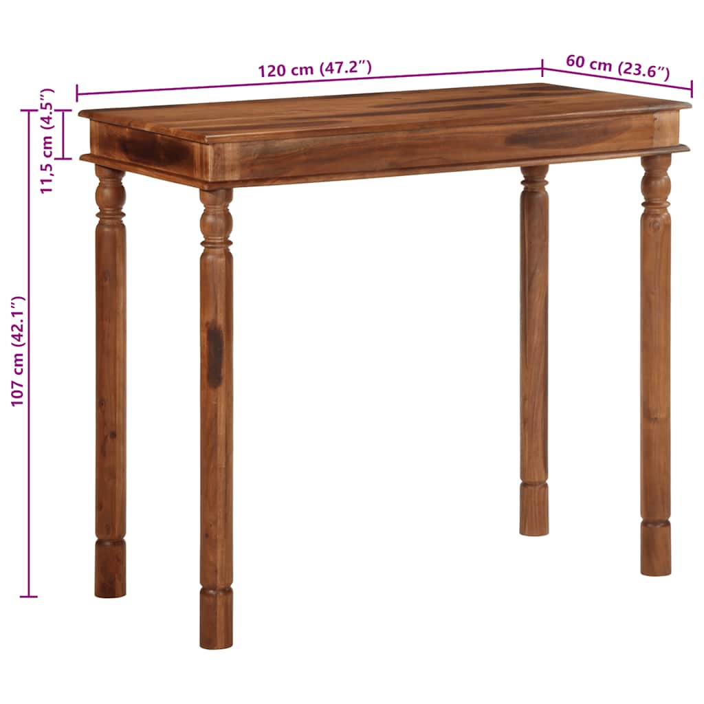 Table de bar 120x60x107 cm bois massif d'acacia - XIOS