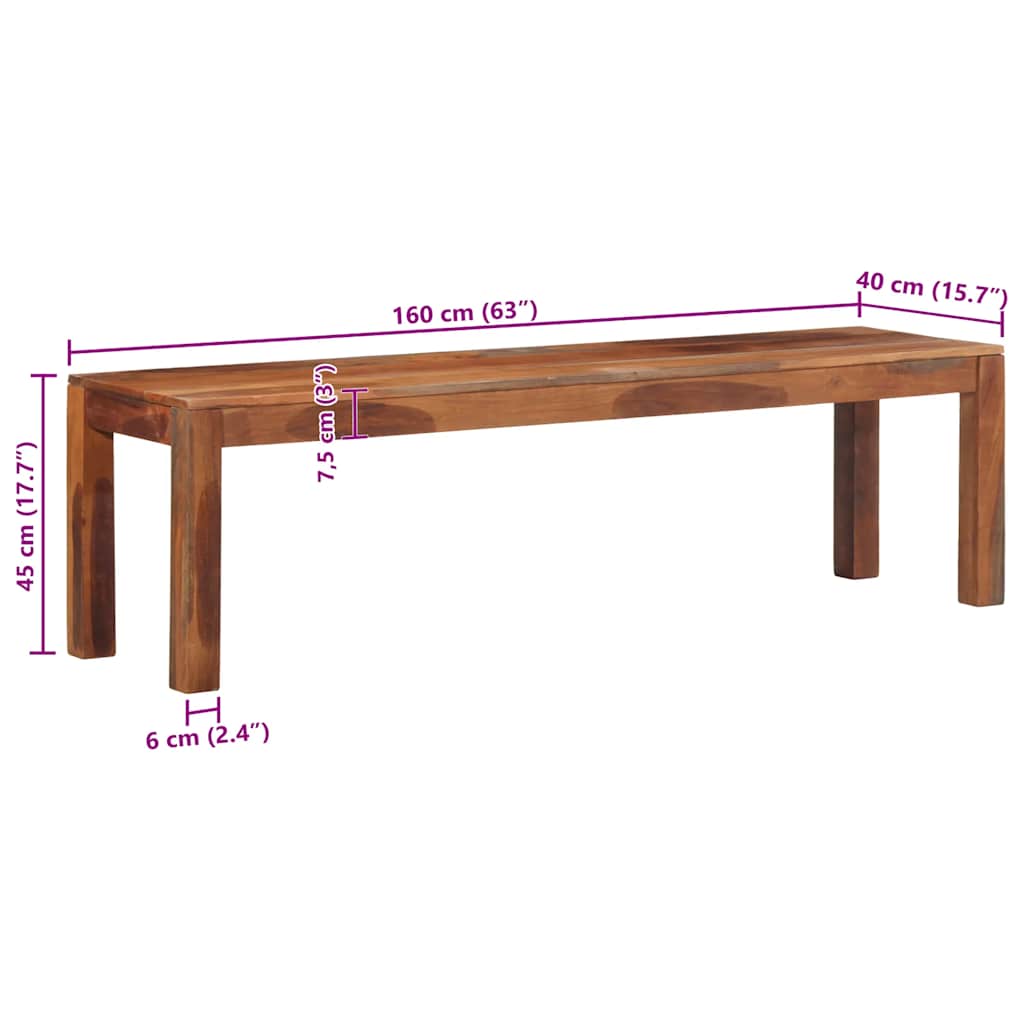 Banc 160 cm bois d'acacia massif - XIOS