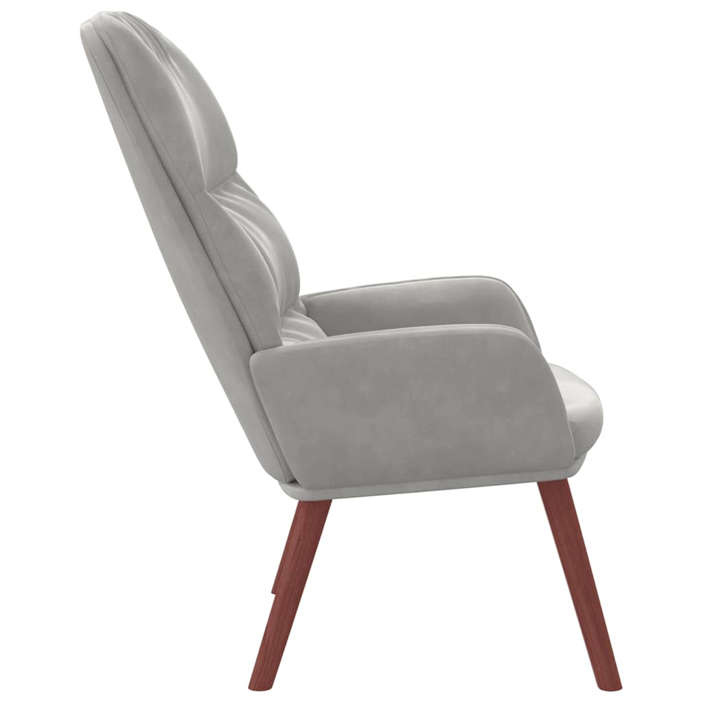Fauteuil relax velours gris clair - XIOS