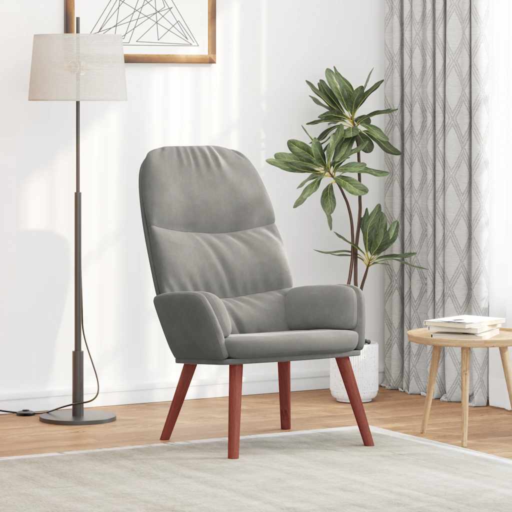 Fauteuil relax velours gris clair - XIOS