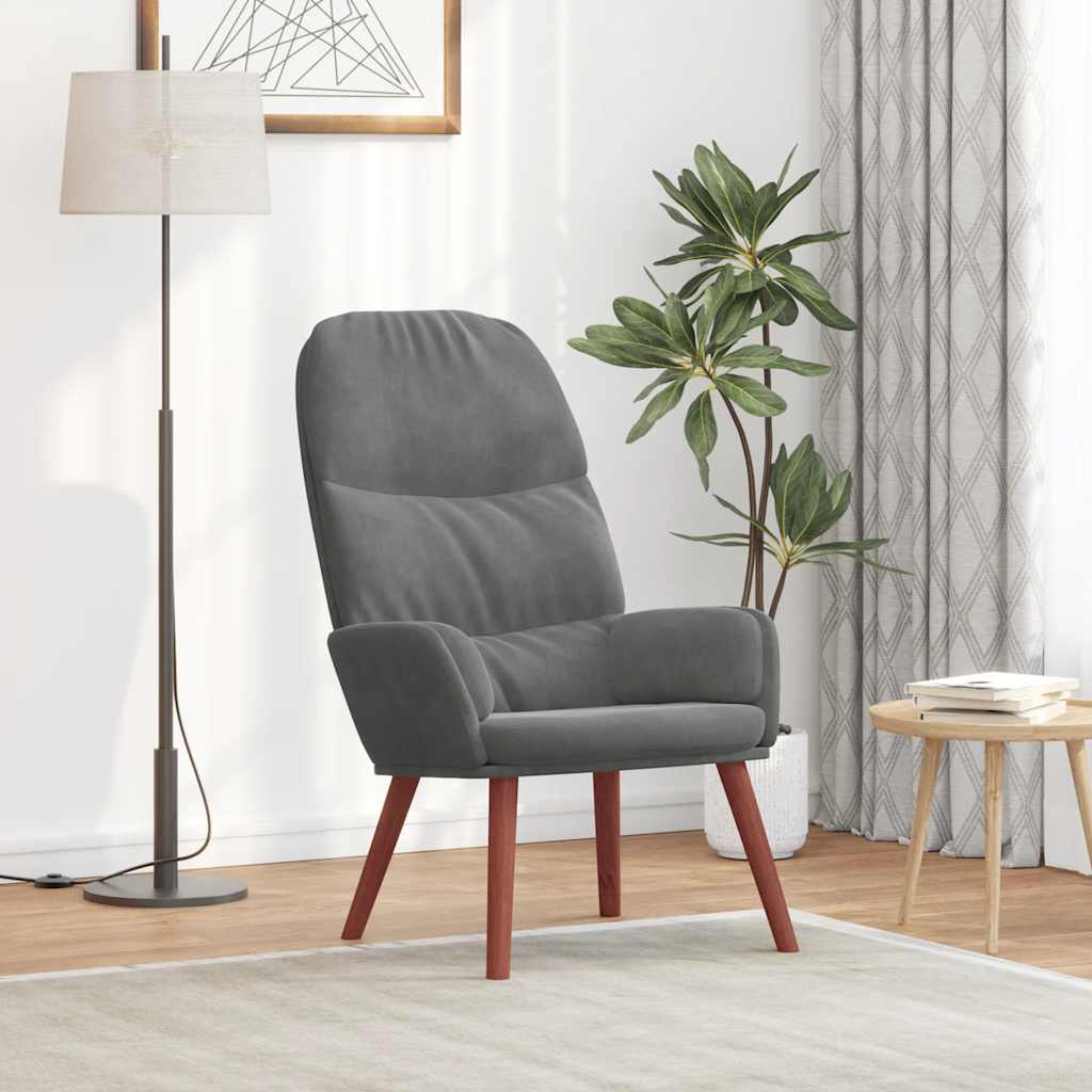 Fauteuil relaxant velours gris foncé - XIOS