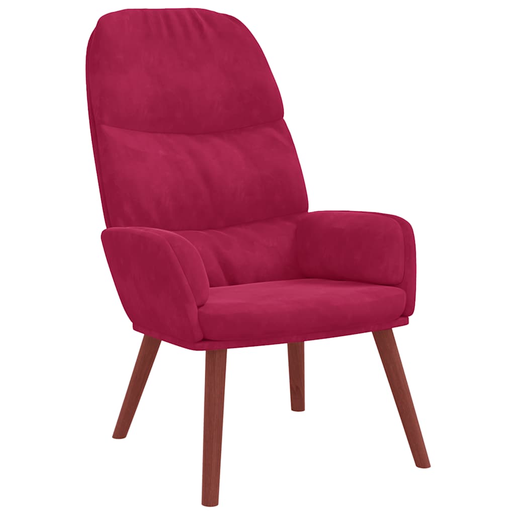 Fauteuil relaxant velours rouge vin - XIOS