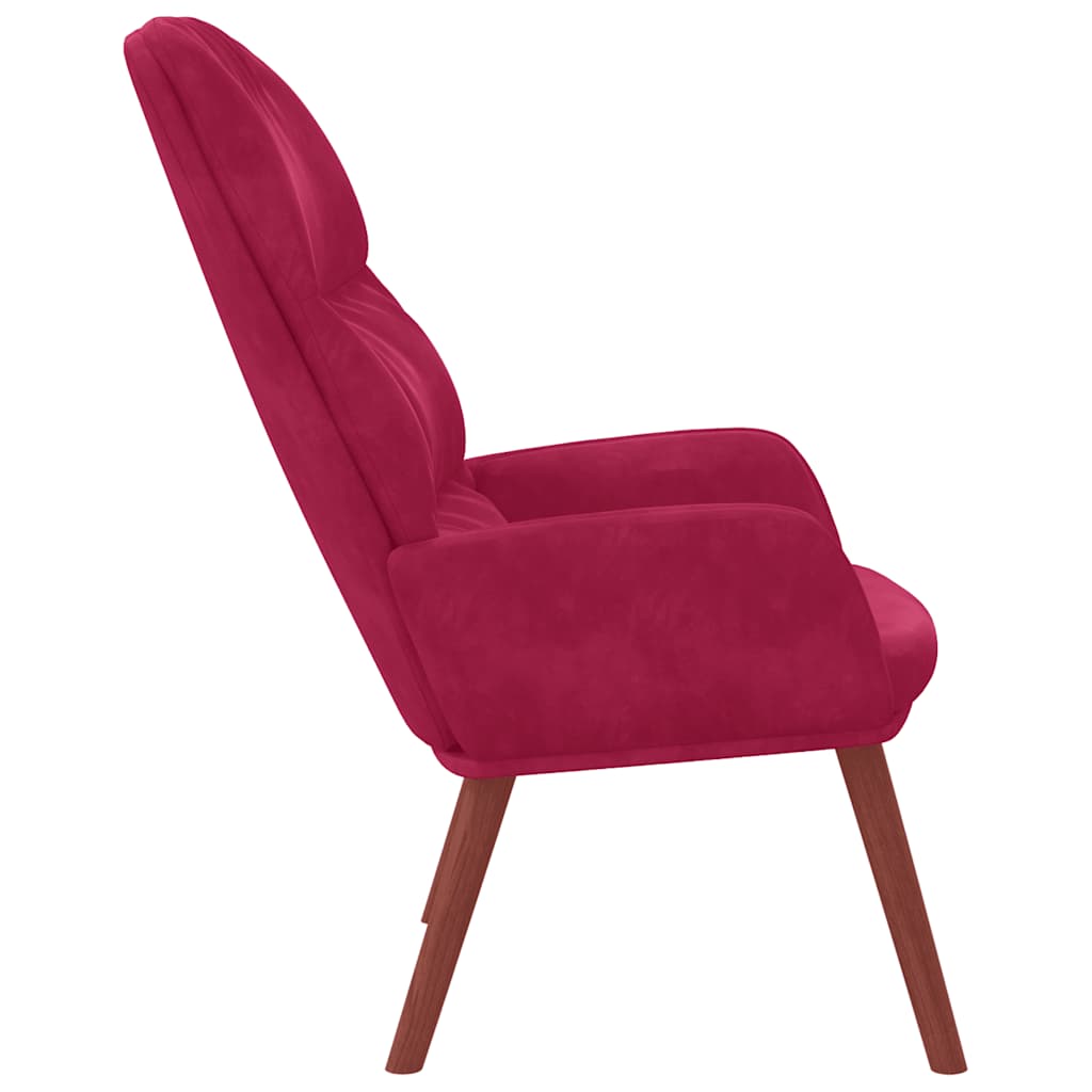 Fauteuil relaxant velours rouge vin - XIOS
