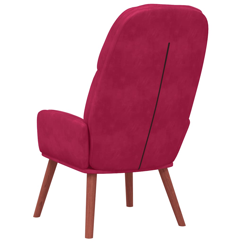 Fauteuil relaxant velours rouge vin - XIOS