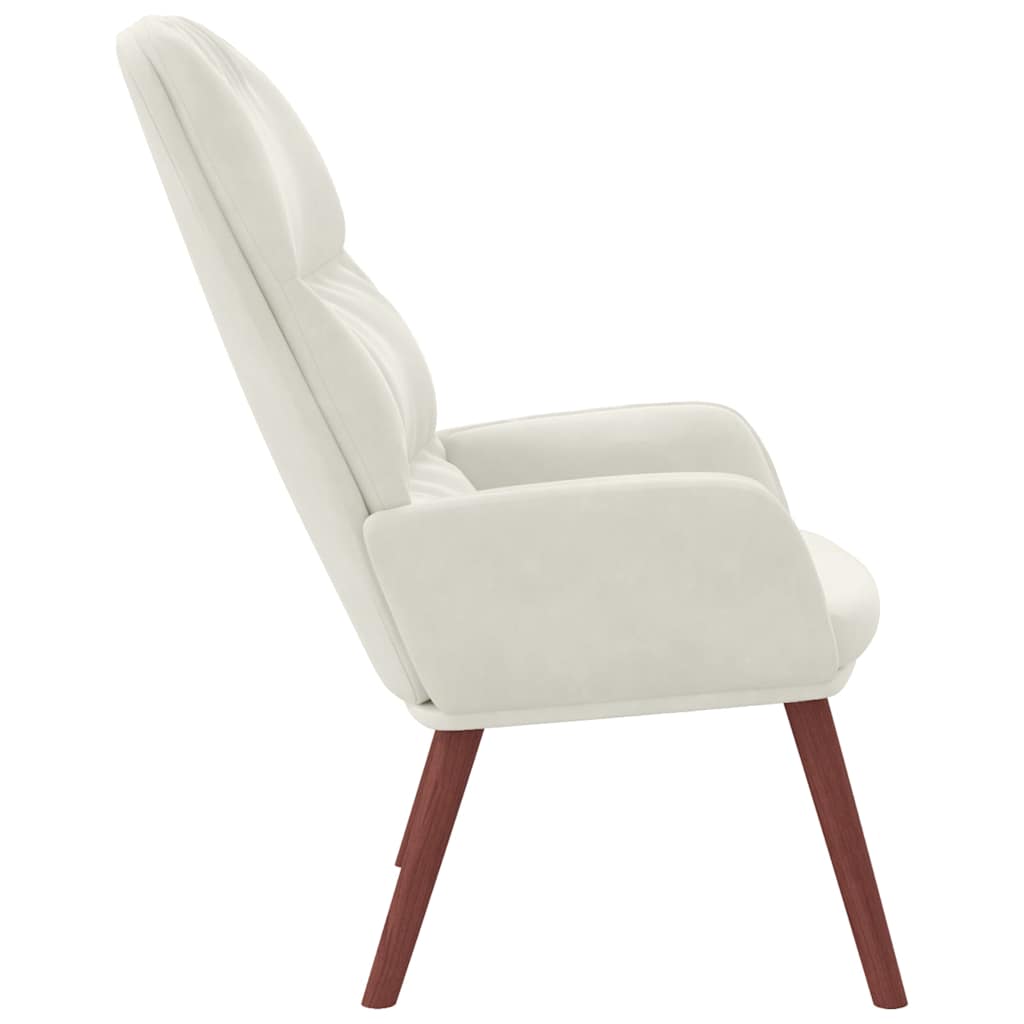 Fauteuil relaxant velours blanc crème - XIOS