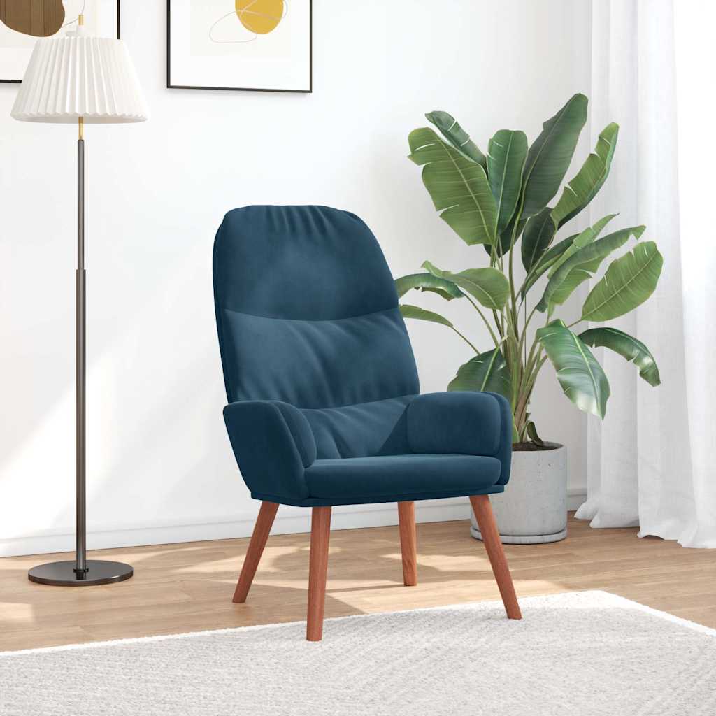 Fauteuil relaxant velours bleu - XIOS