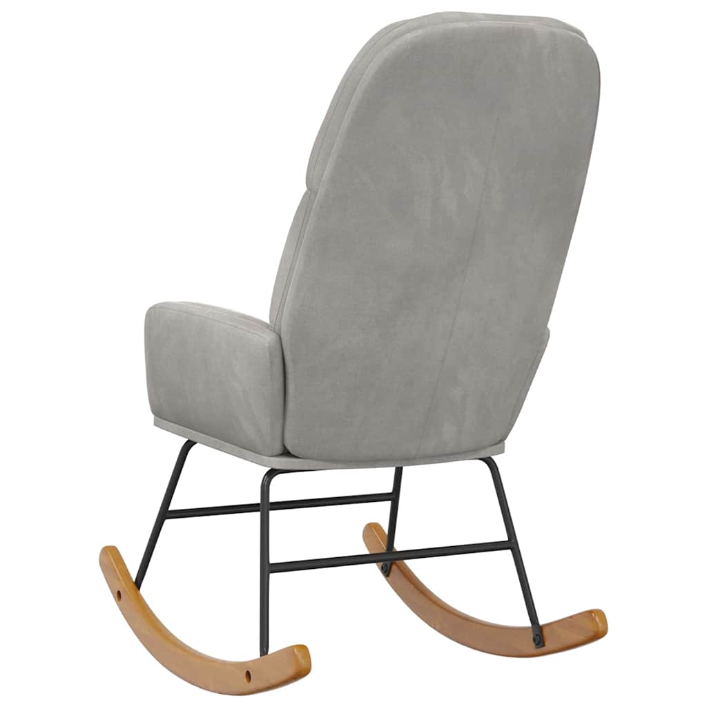 Fauteuil à bascule velours gris clair - XIOS