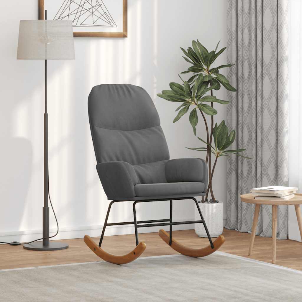 Fauteuil à bascule velours gris foncé - XIOS