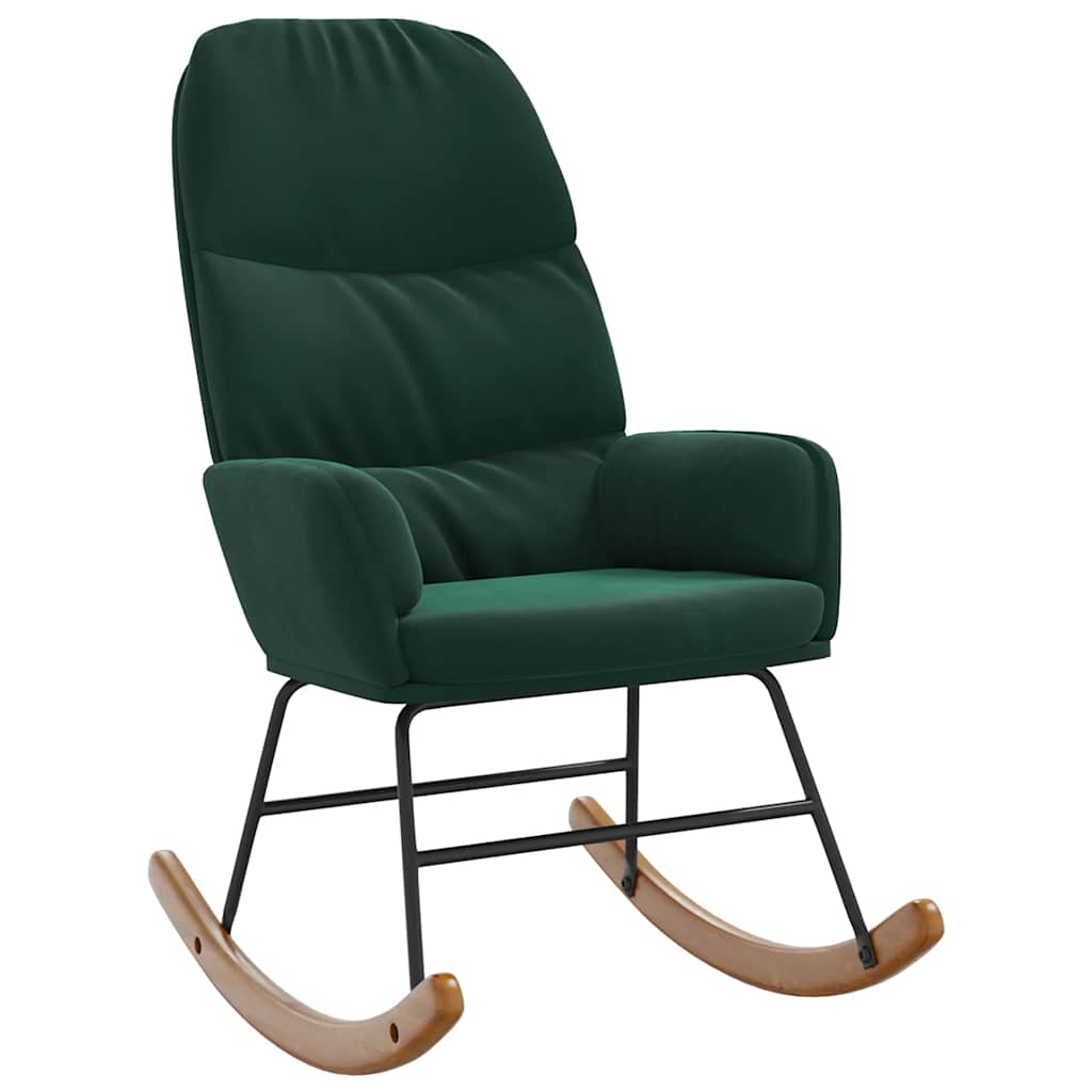 Fauteuil à bascule velours vert foncé - XIOS
