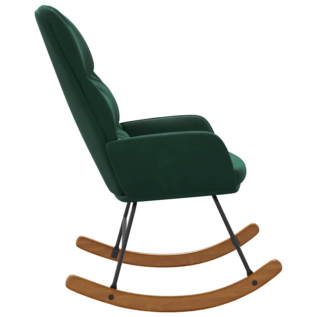 Fauteuil à bascule velours vert foncé - XIOS