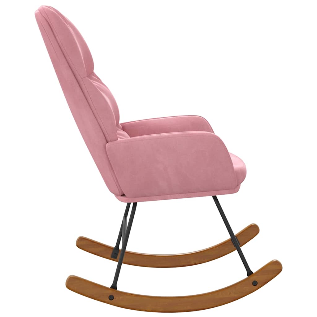 Fauteuil à bascule velours rose - XIOS